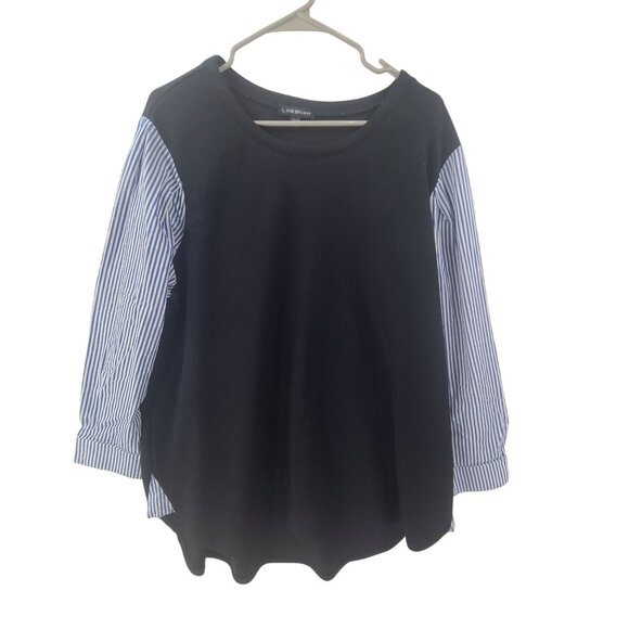 Lane Bryant Tops - * Lane Bryant Mixed Media Pullover Blouse Top Plus Size 22/24 Women’s Black Blue